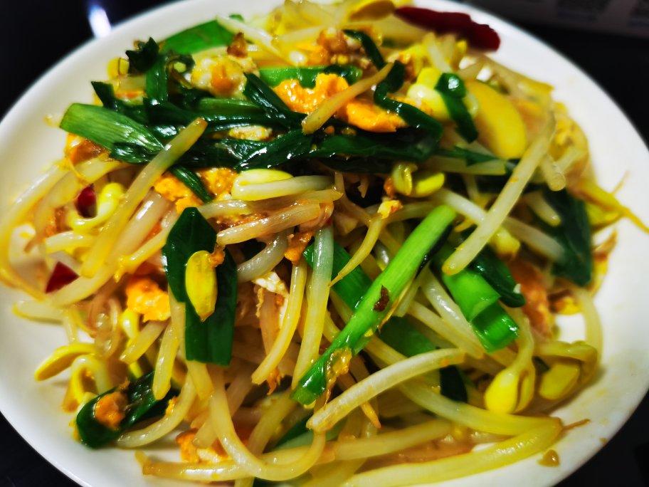 网红同款🤩爆炒“鸡蛋粉丝韭菜豆芽菜”