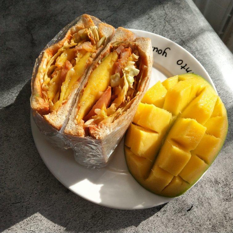 芒果甜辣鸡肉三明治or汉堡随便你【健康一手握】