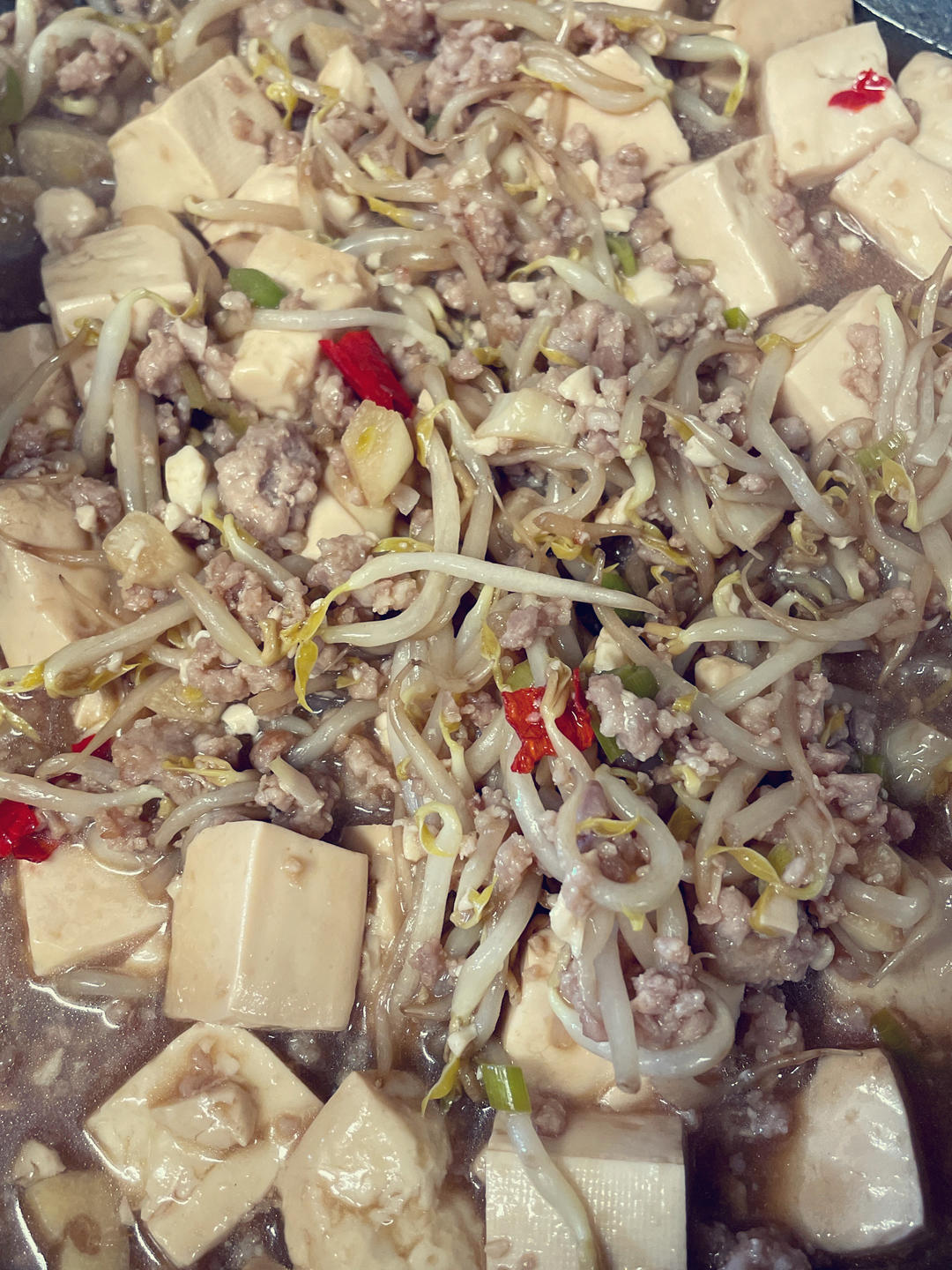 肉炒油豆腐豆芽