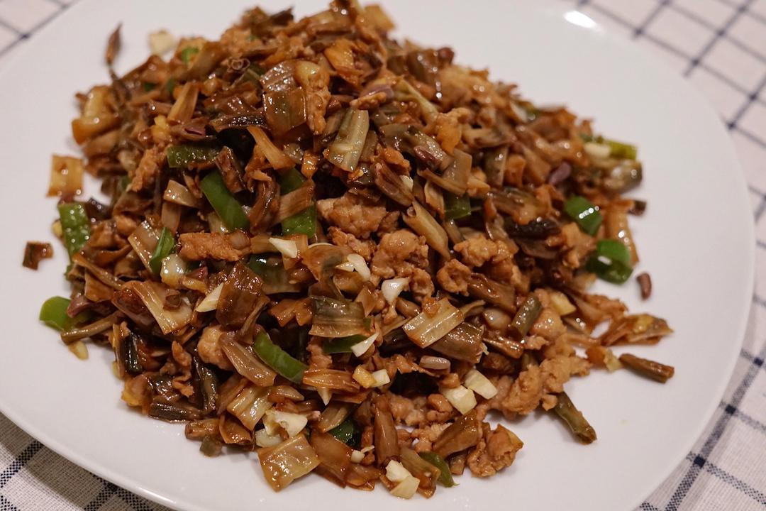 干豆角炒肉沫