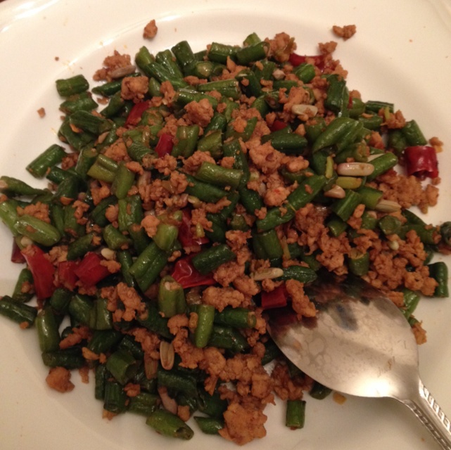 肉沫豆角下饭菜
