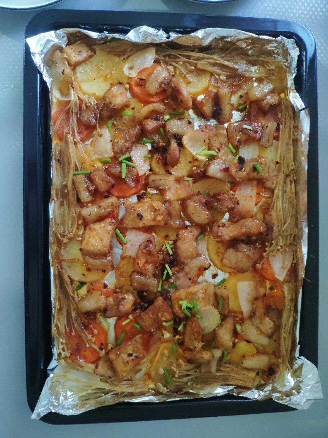 烤箱版土豆烤五花肉