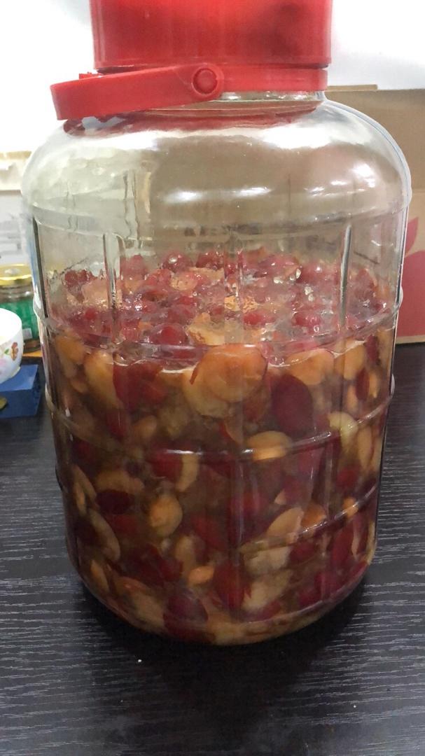 宴黎做的李子酒不加白酒自然发酵