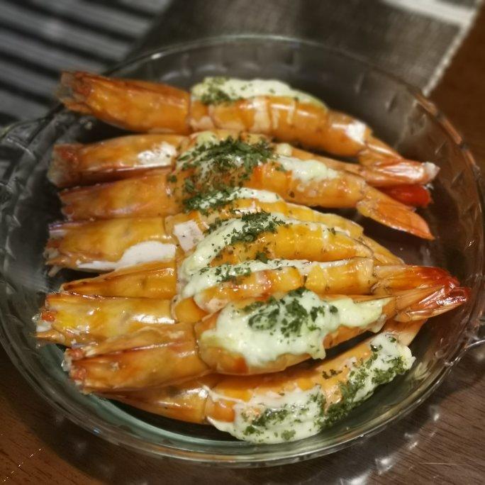 芝士烤虾（无蒜蓉版）