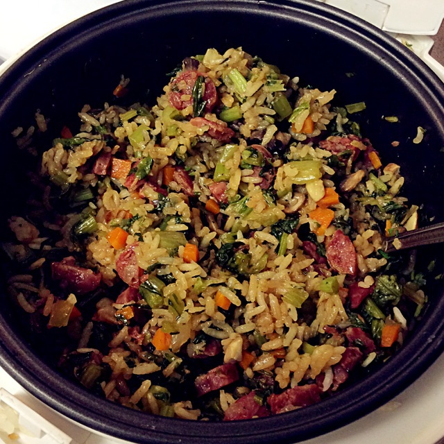 木槿小昔做的电锅菜饭