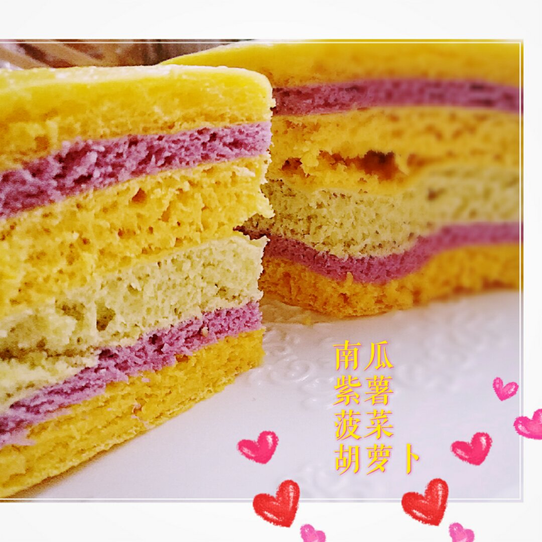 南瓜紫薯双色发糕