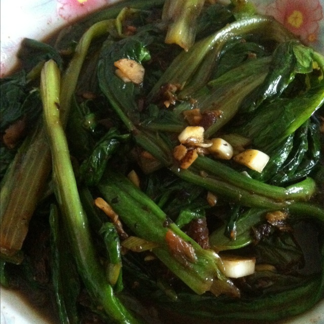 豆豉鲮鱼炒油麦菜
