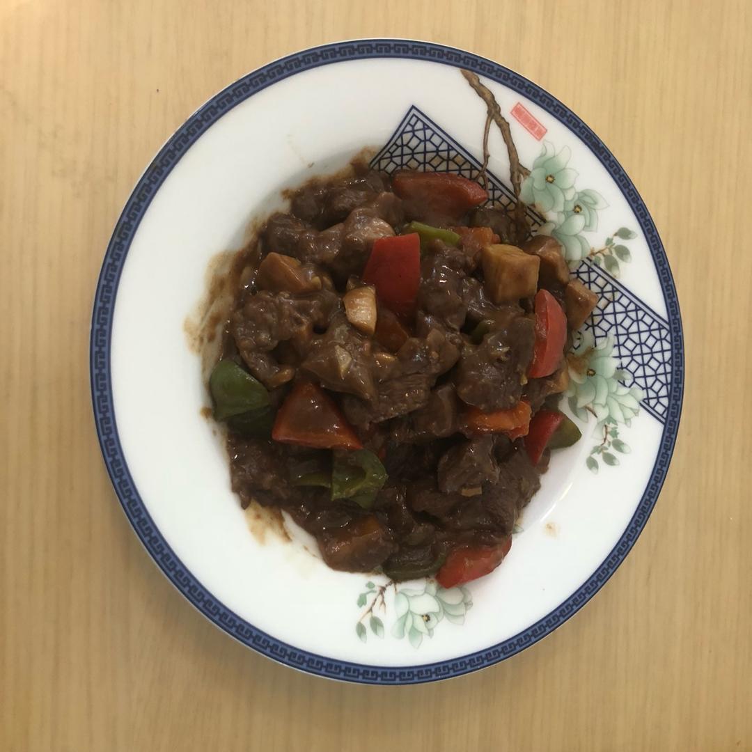 家常菜~杏鲍菇烧牛肉粒