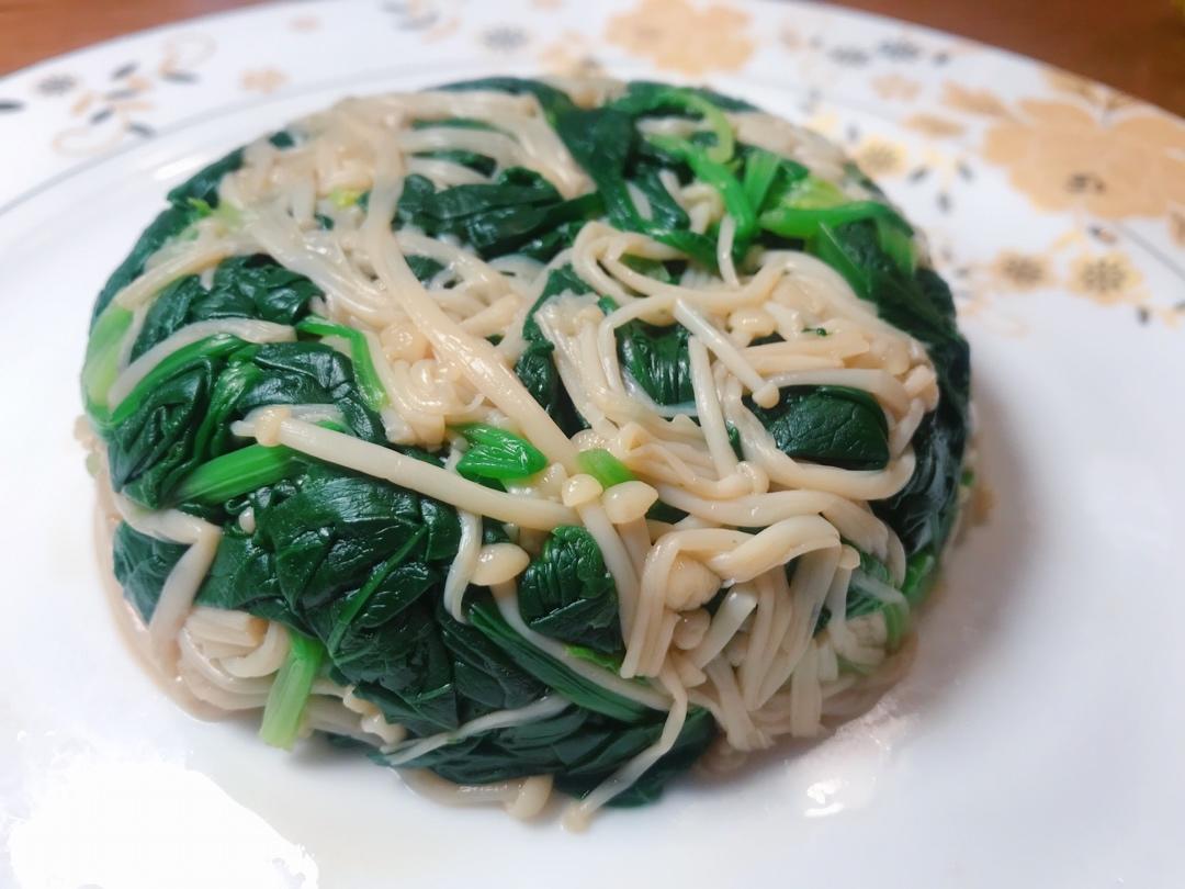 凉拌菠菜金针菇