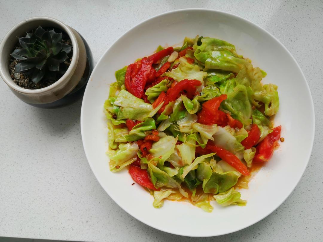 【酸辣手撕包菜】快手菜，酸甜带辣！