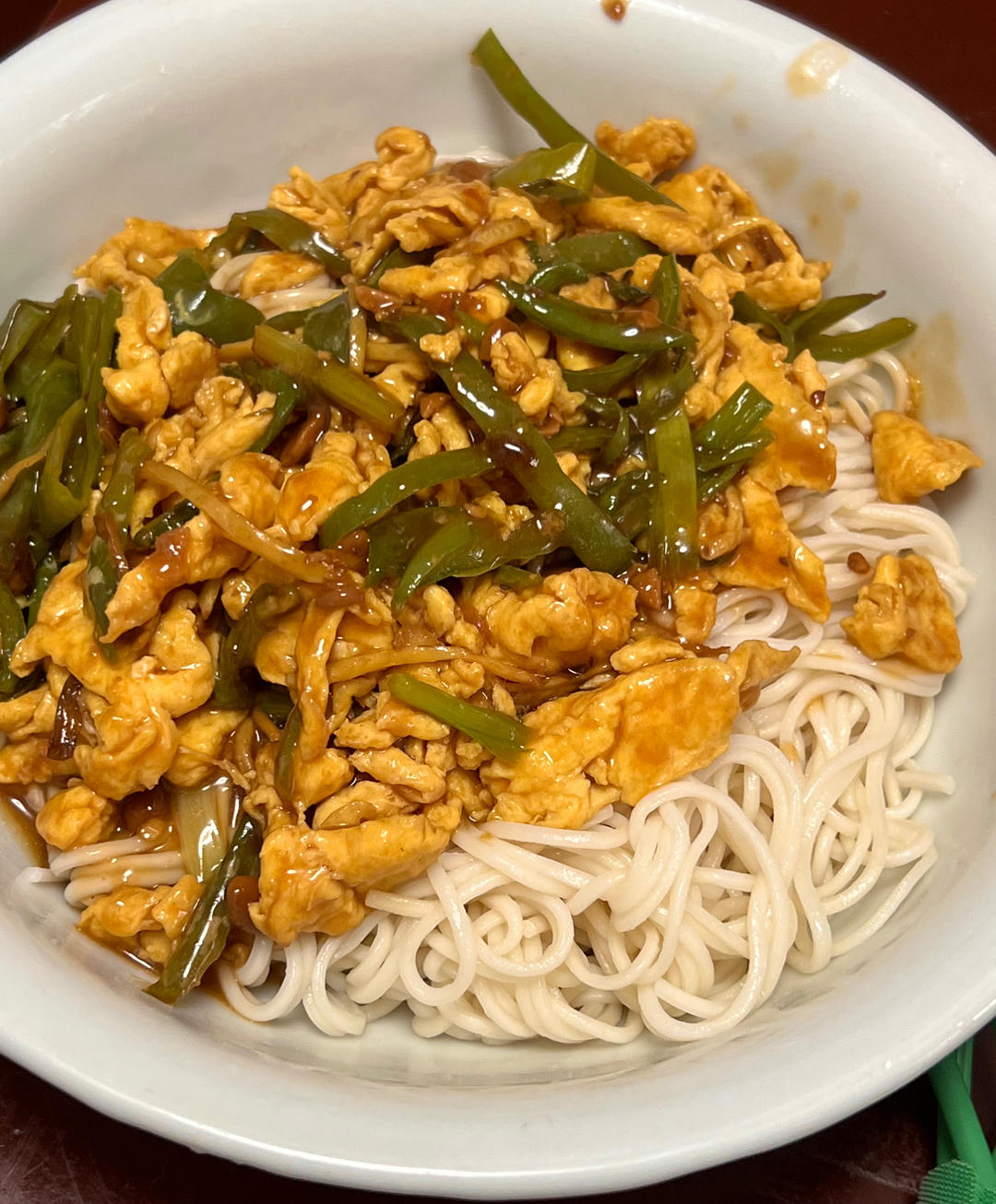 鸡蛋尖椒打卤面