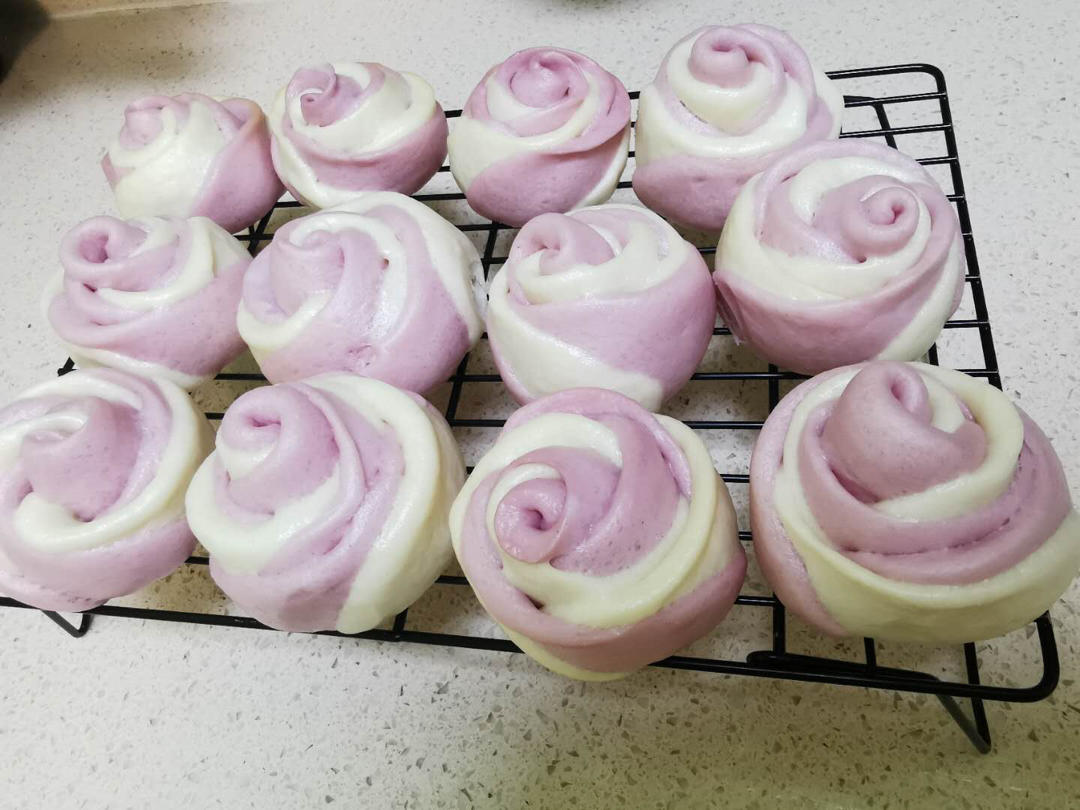 紫薯玫瑰花馒头