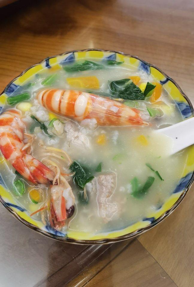自制料足鲜香海鲜粥🍤软糯咸香超好喝❗️