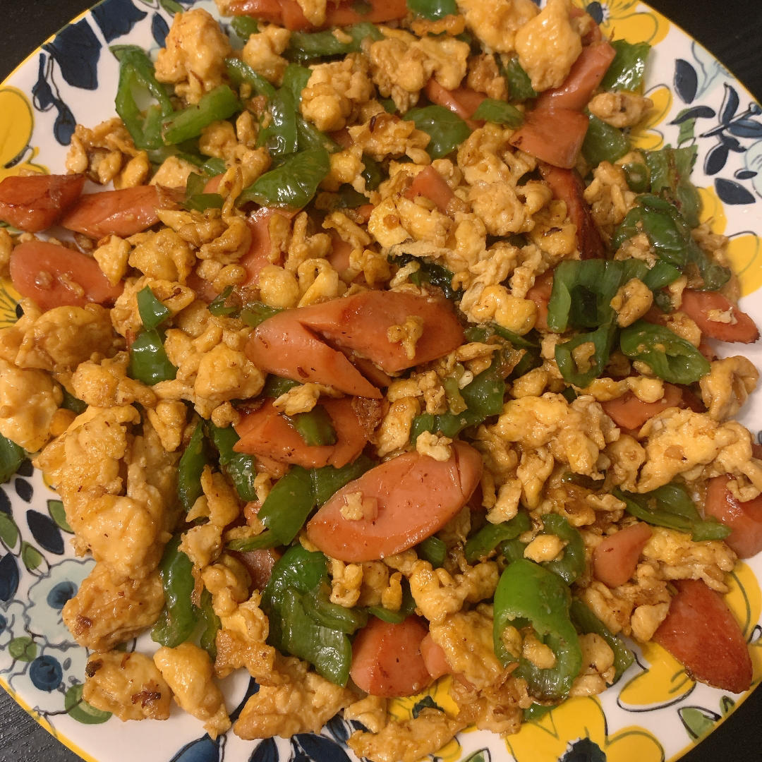 五分钟零失败❗️超好吃家常青椒火腿炒鸡蛋