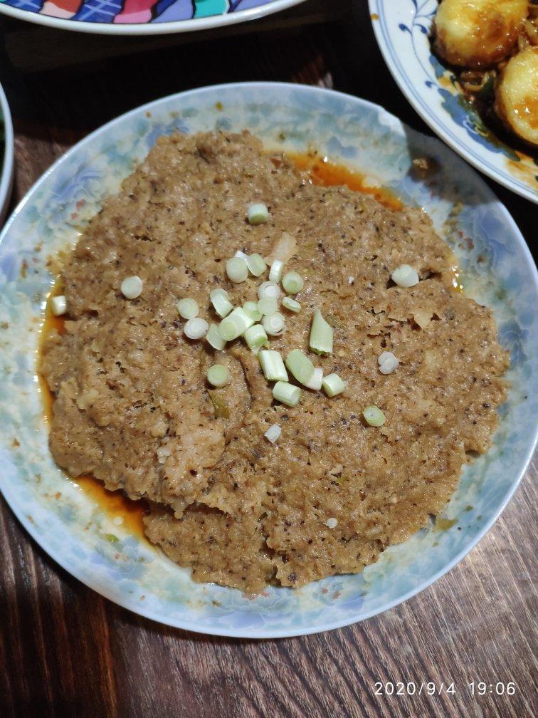 马蹄鲜菇蒸肉饼