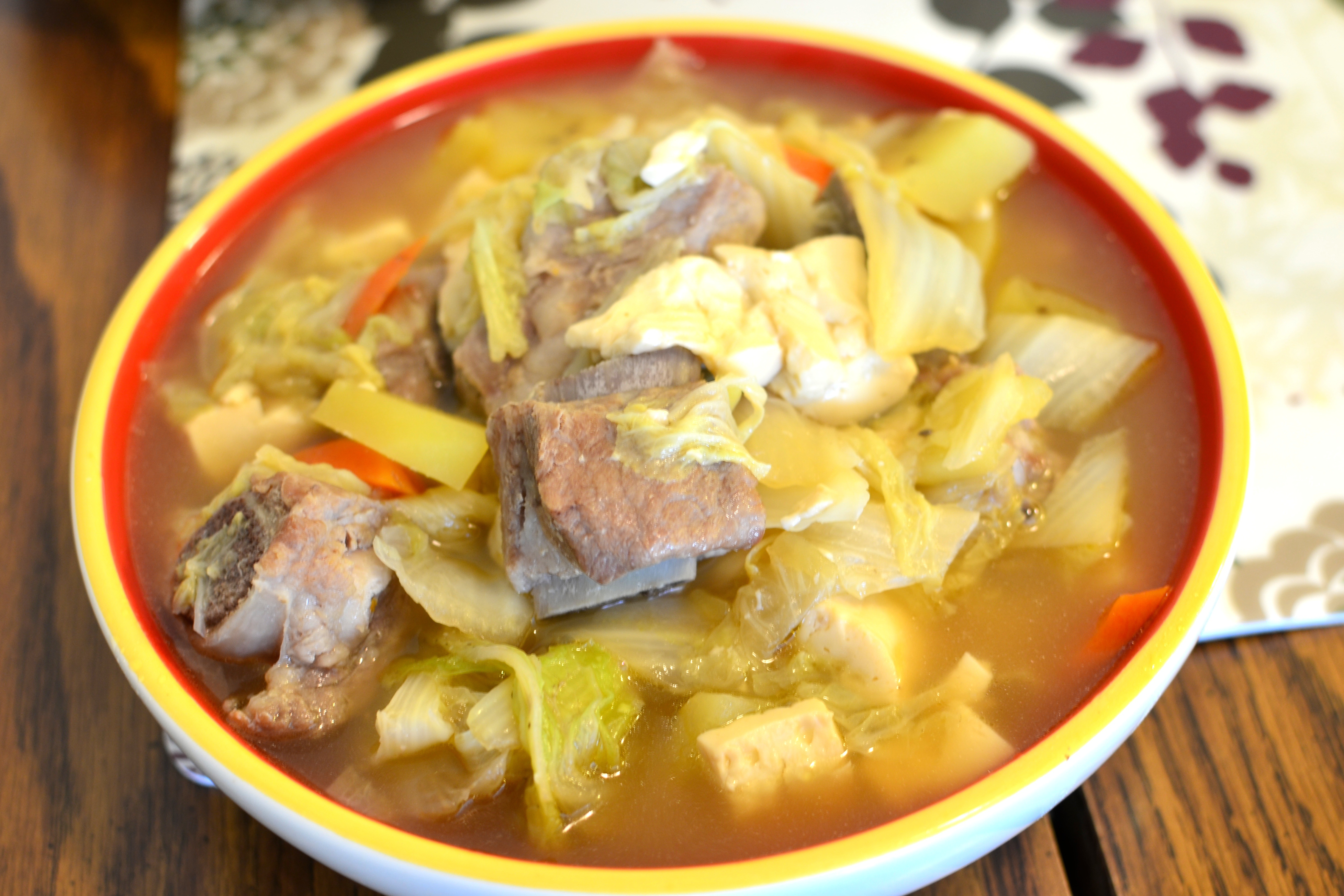 排骨白菜豆腐汤
