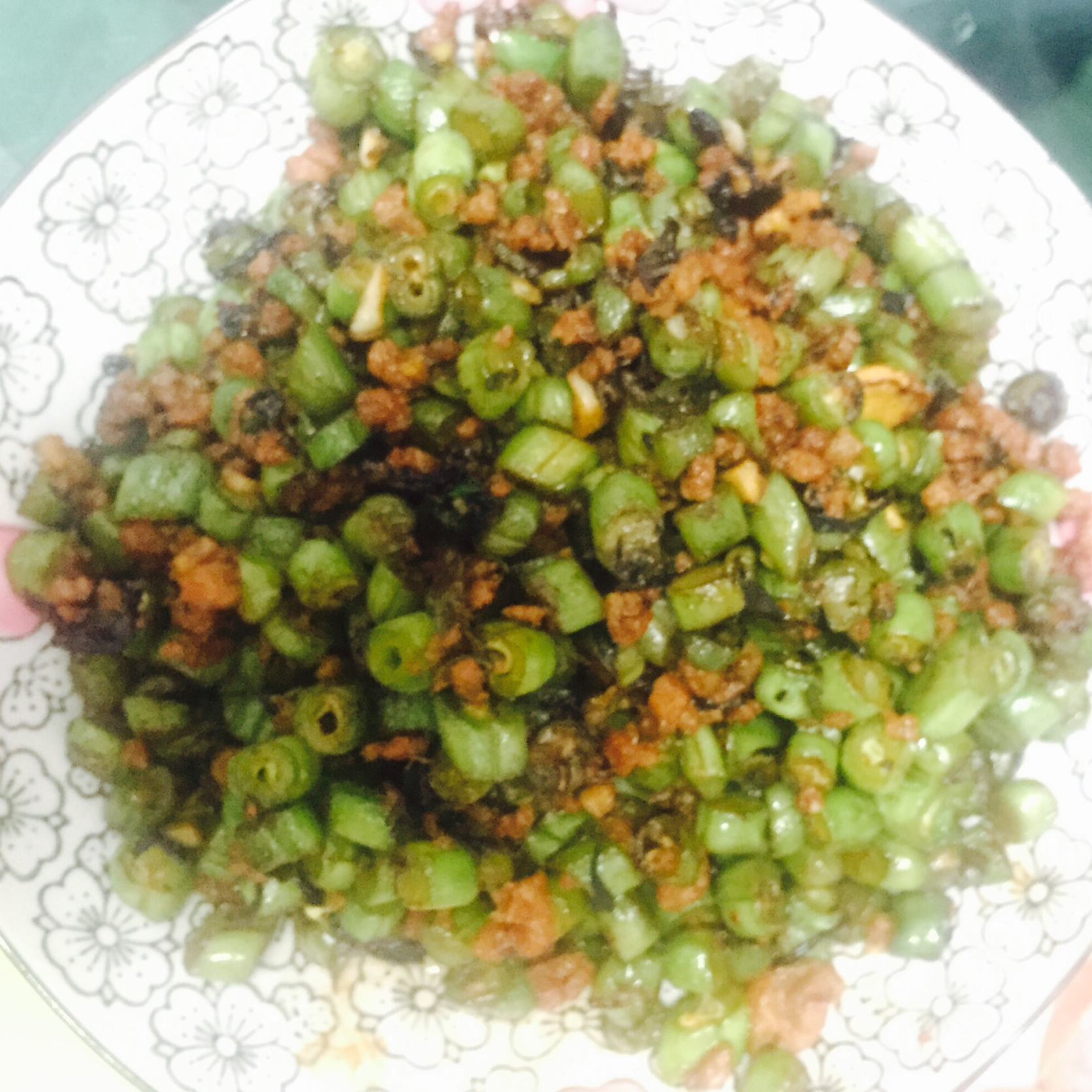 干煸榄菜肉末豆角