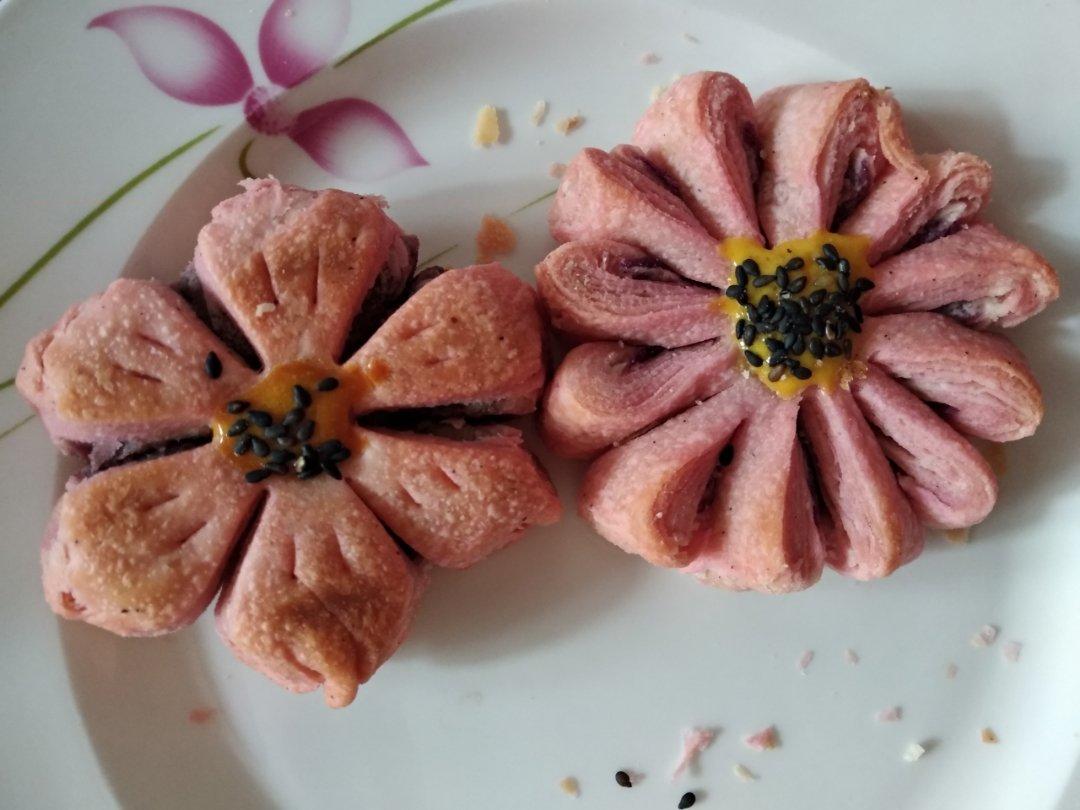 🌸花都开好了--步骤超详尽的桃花酥(无色素!火龙果版)