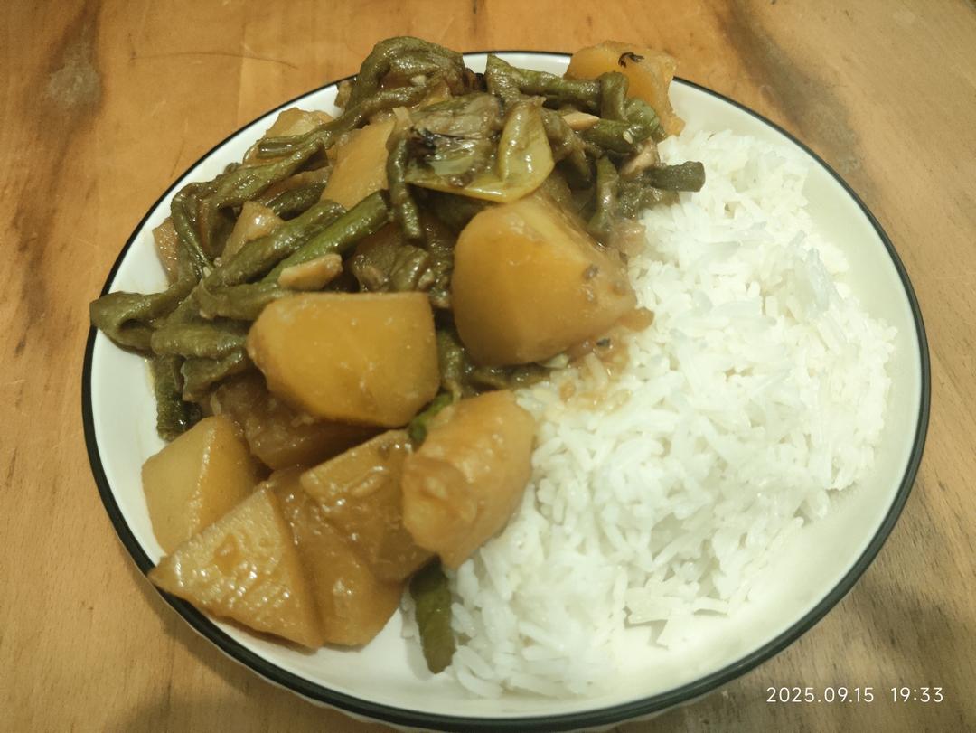 豆角炖土豆极简版💜