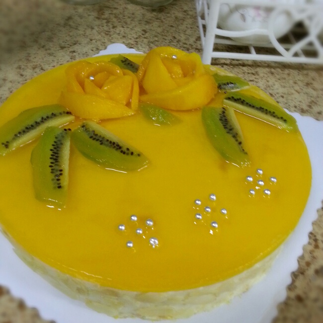 料超足的芒果慕斯蛋糕
