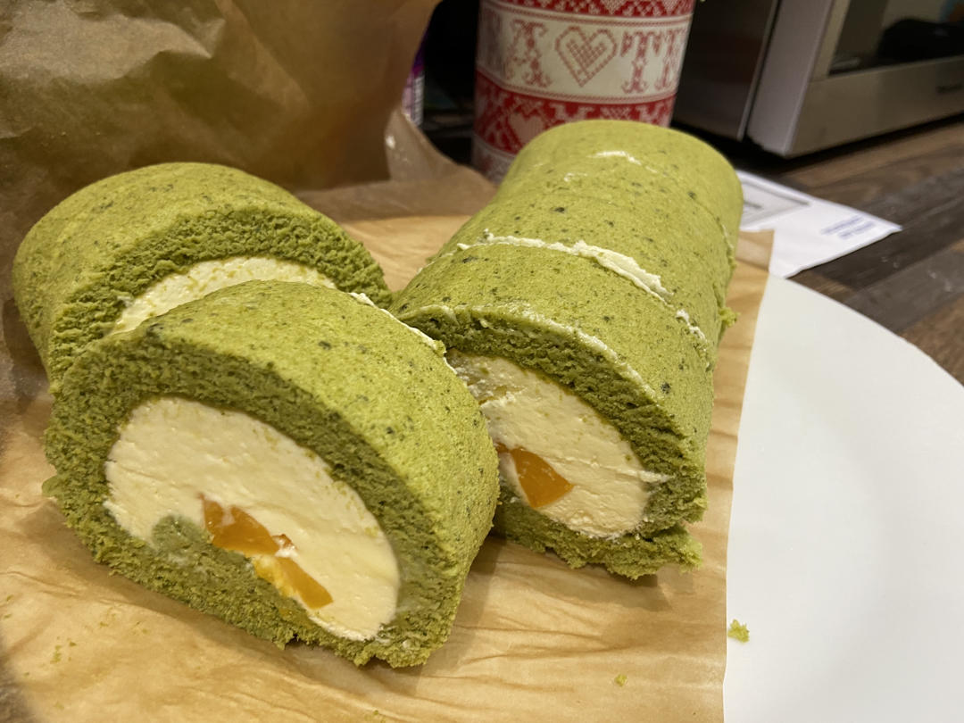 抹茶红豆蛋糕卷