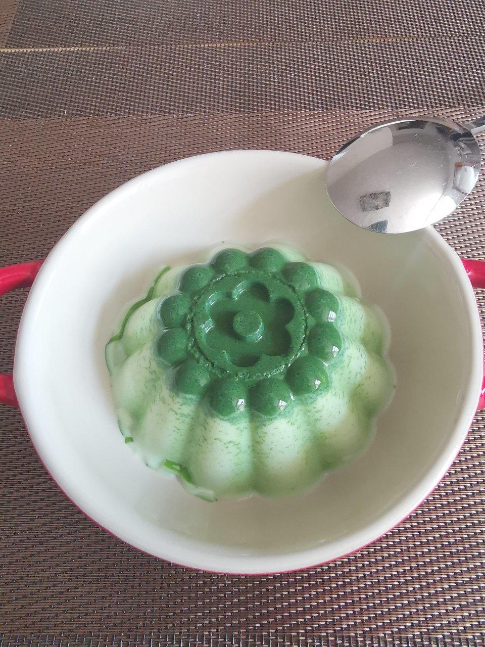 免烤箱❗搅一搅就成功的抹茶奶冻😋