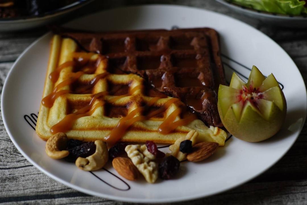 可可糯米华夫饼