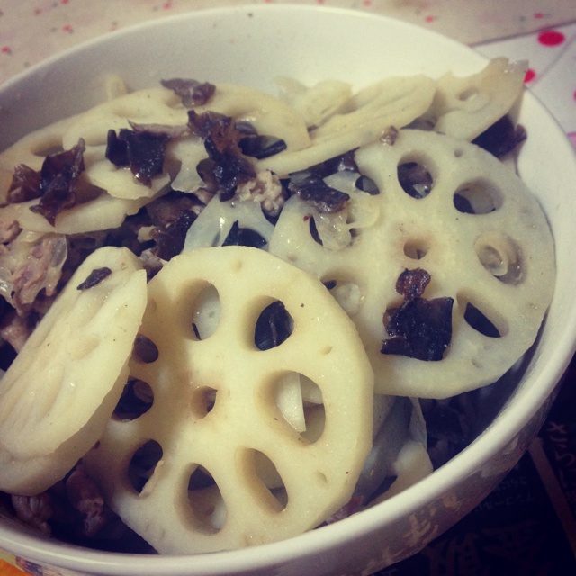 莲藕木耳炒肉片