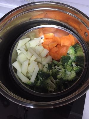 宝宝辅食-土豆胡萝卜西兰花泥的做法 步骤1