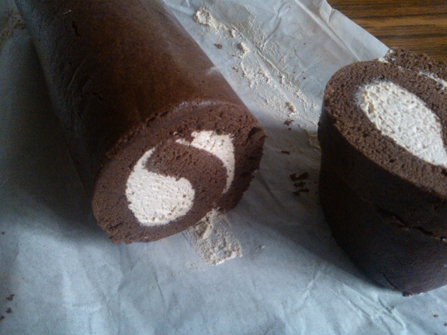 甘纳许巧克力蛋糕卷