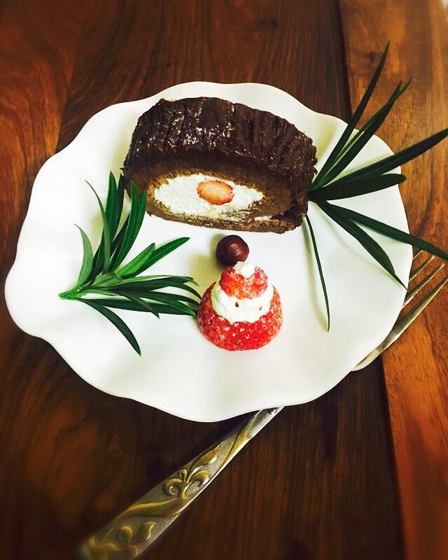圣诞树桩蛋糕