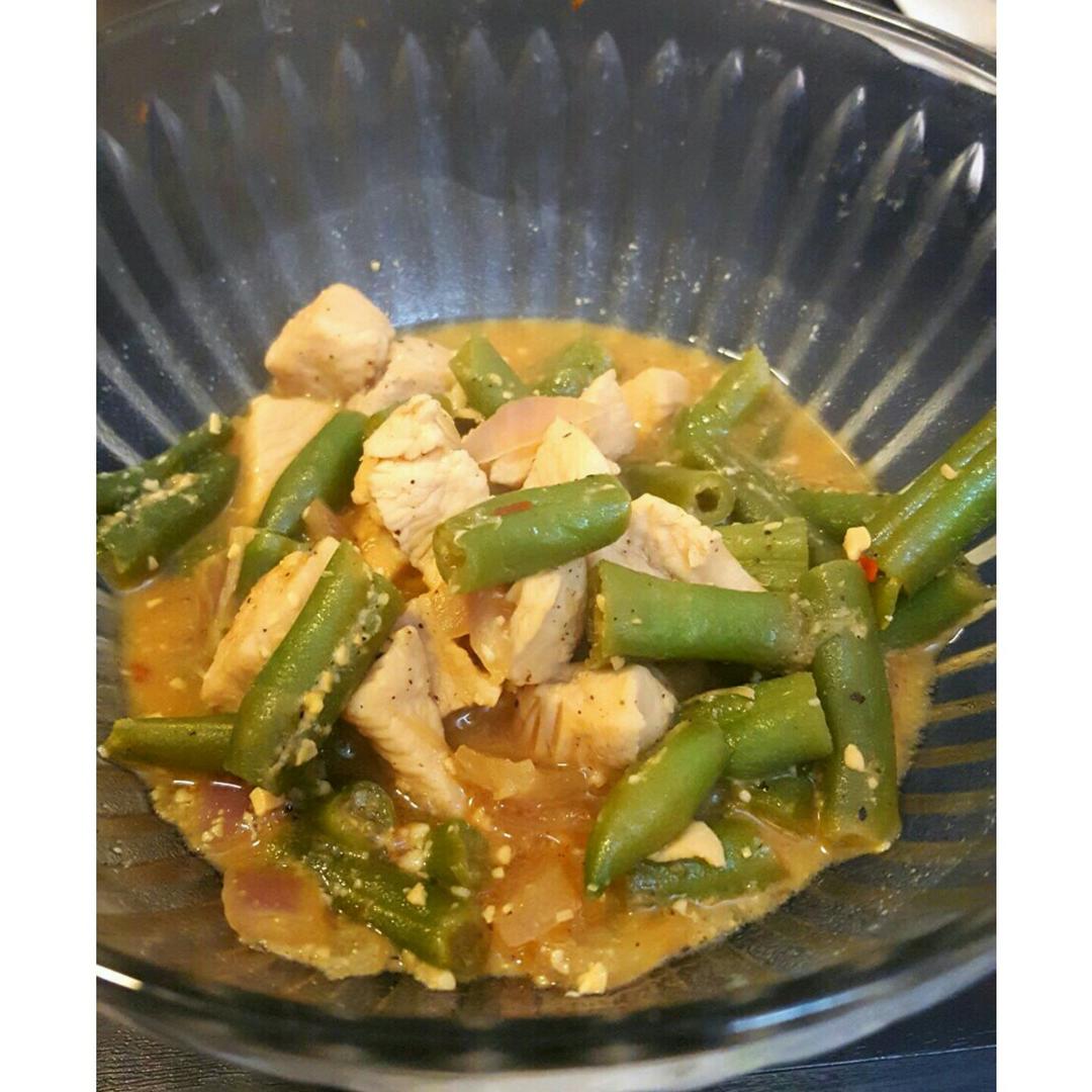 豆角鸡丁味噌煮