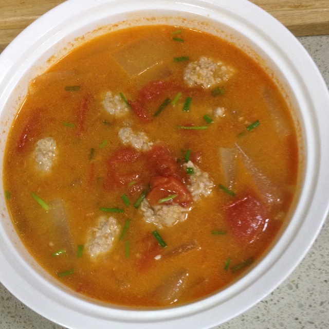 番茄冬瓜圆子汤的做法