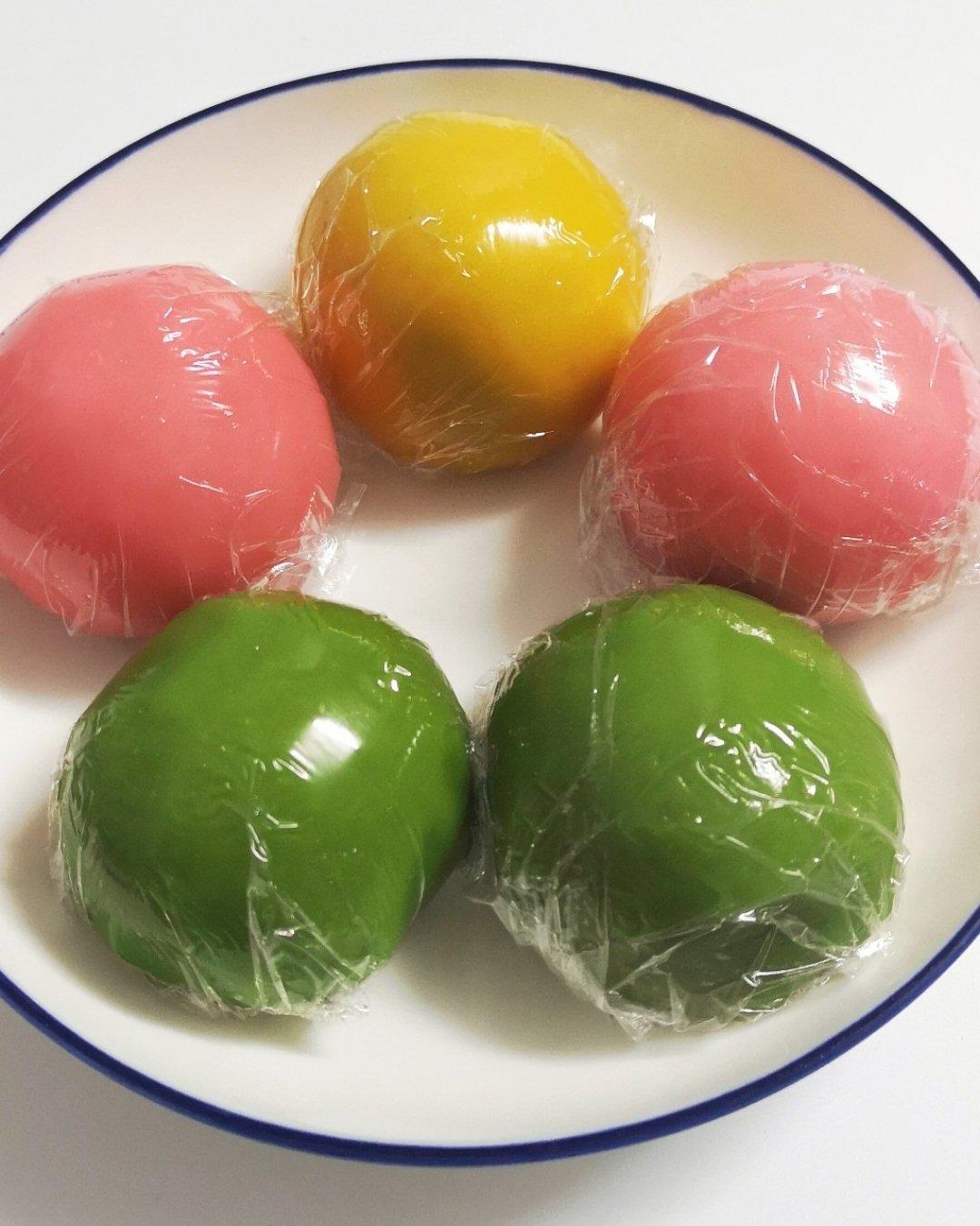 芥末海洋饼干做的奔跑吧糯米团粢毛团多色团子青团