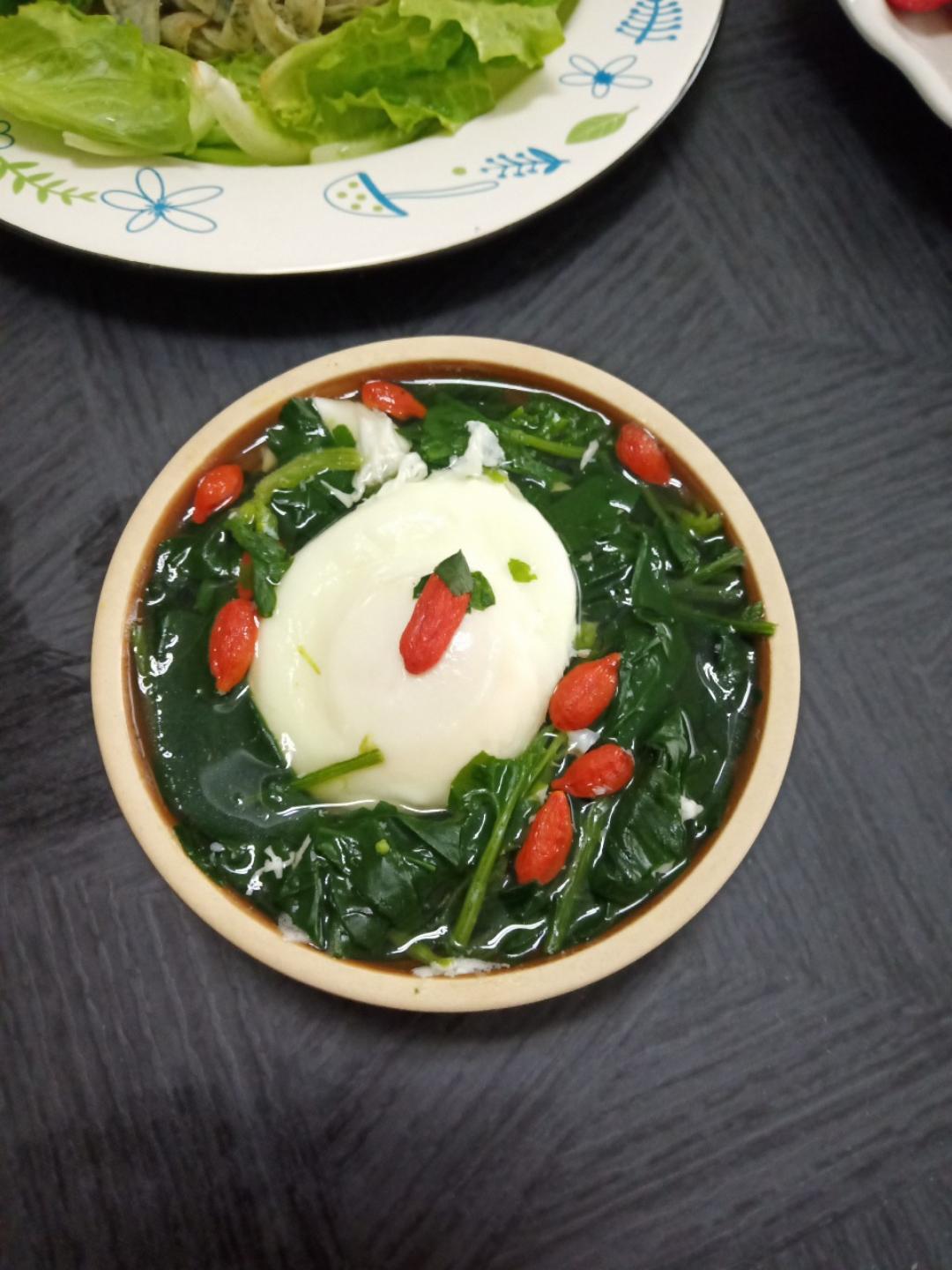菠菜水波蛋～～巧做水波蛋