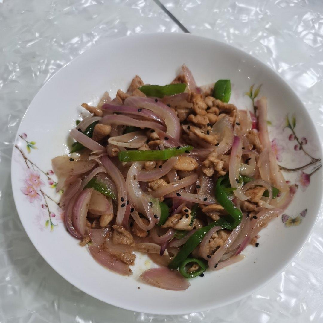 孜然鸡肉炒洋葱(低油低盐版)