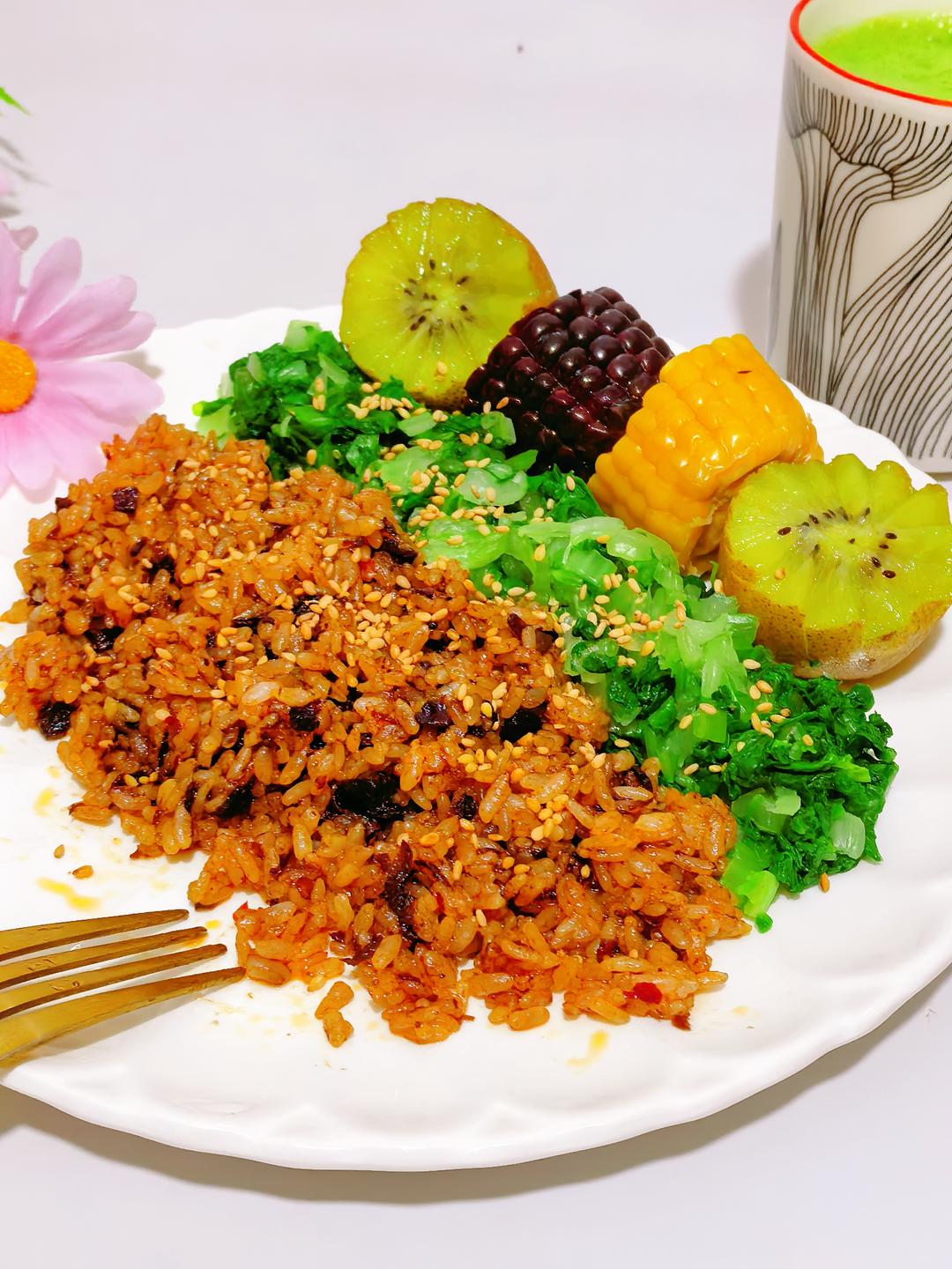 茄汁焗豆牛肉藜麦饭：健康一锅端