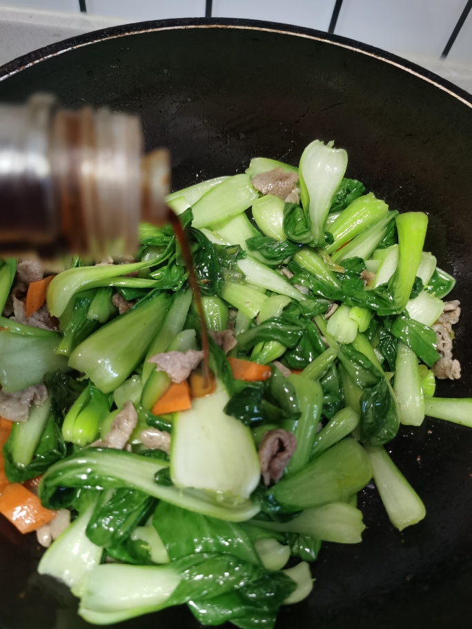 简单下饭的肉炒油菜的做法 步骤13