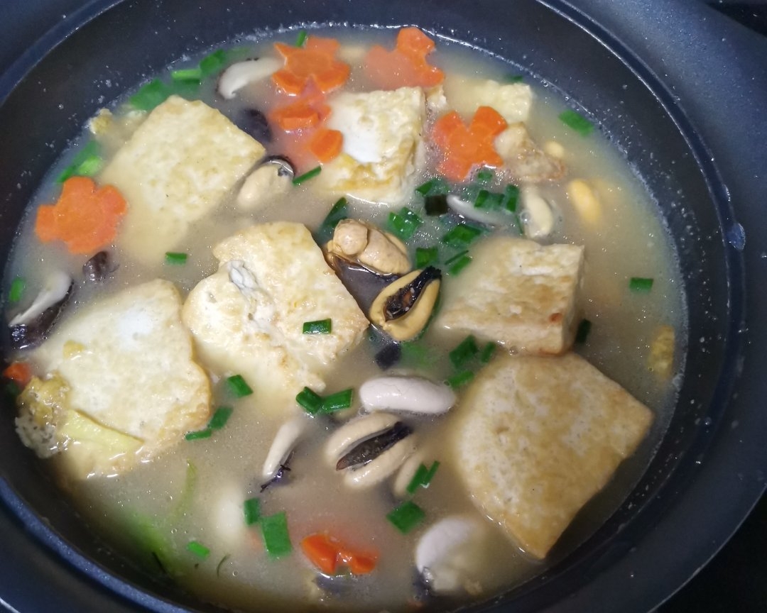 淡菜豆腐煲的做法