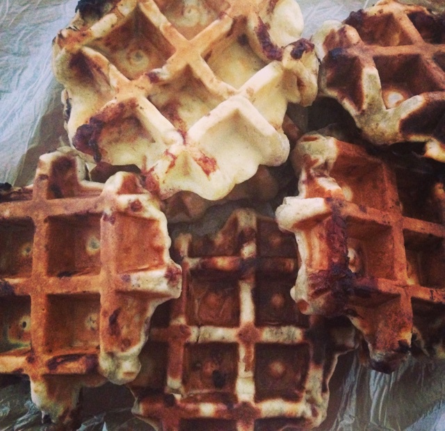 巧克力碎片香蕉华夫饼