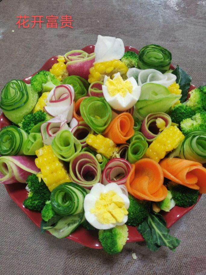 简单盘饰（三）萝卜玫瑰心形盘饰