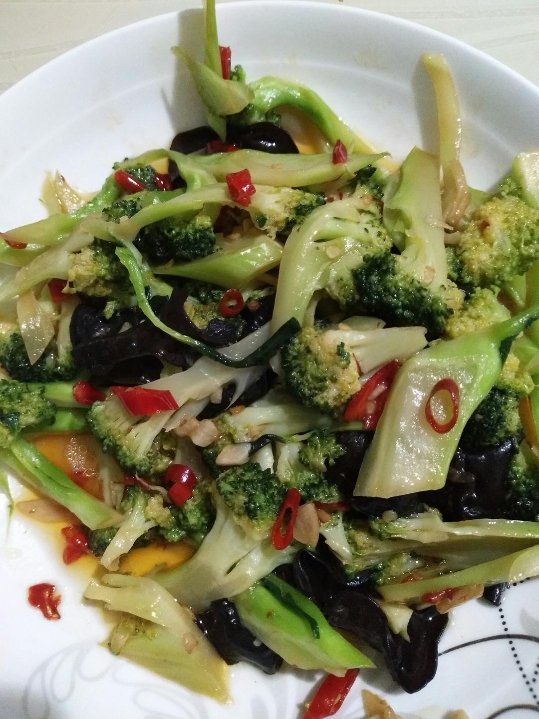 蚝油西兰花木耳