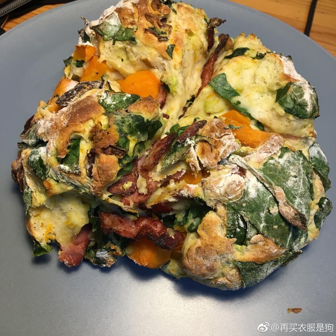 菠菜南瓜奶酪丹波面包丨健康·烘焙