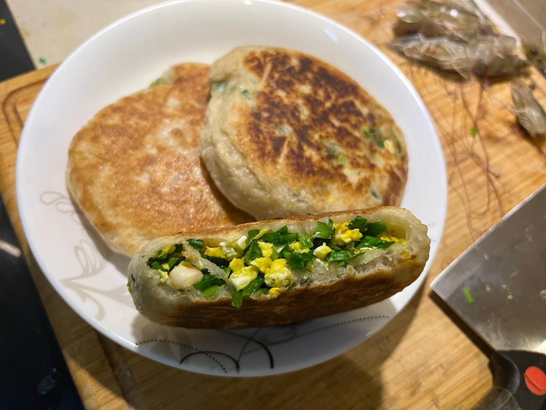 皮薄如纸的韭菜馅饼|免揉面法