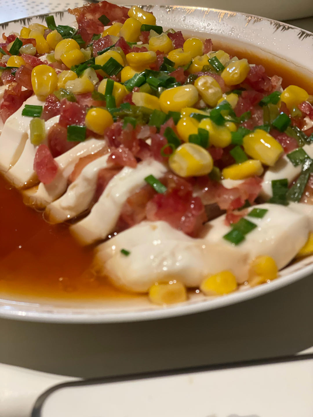 香肠蒸豆腐