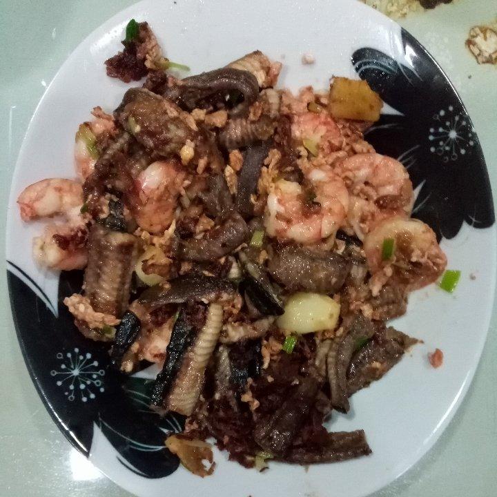 健康餐67做的杭州名菜虾爆鳝