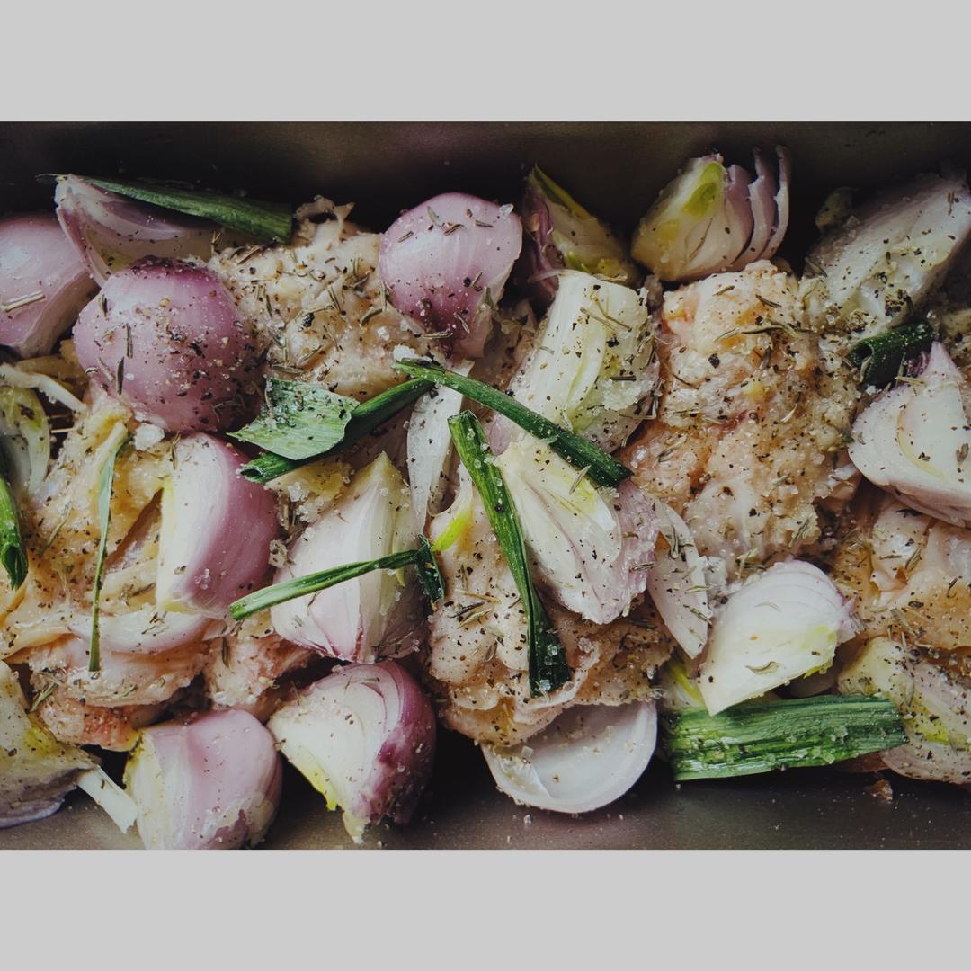 香蒜蕃茄烤鸡腿