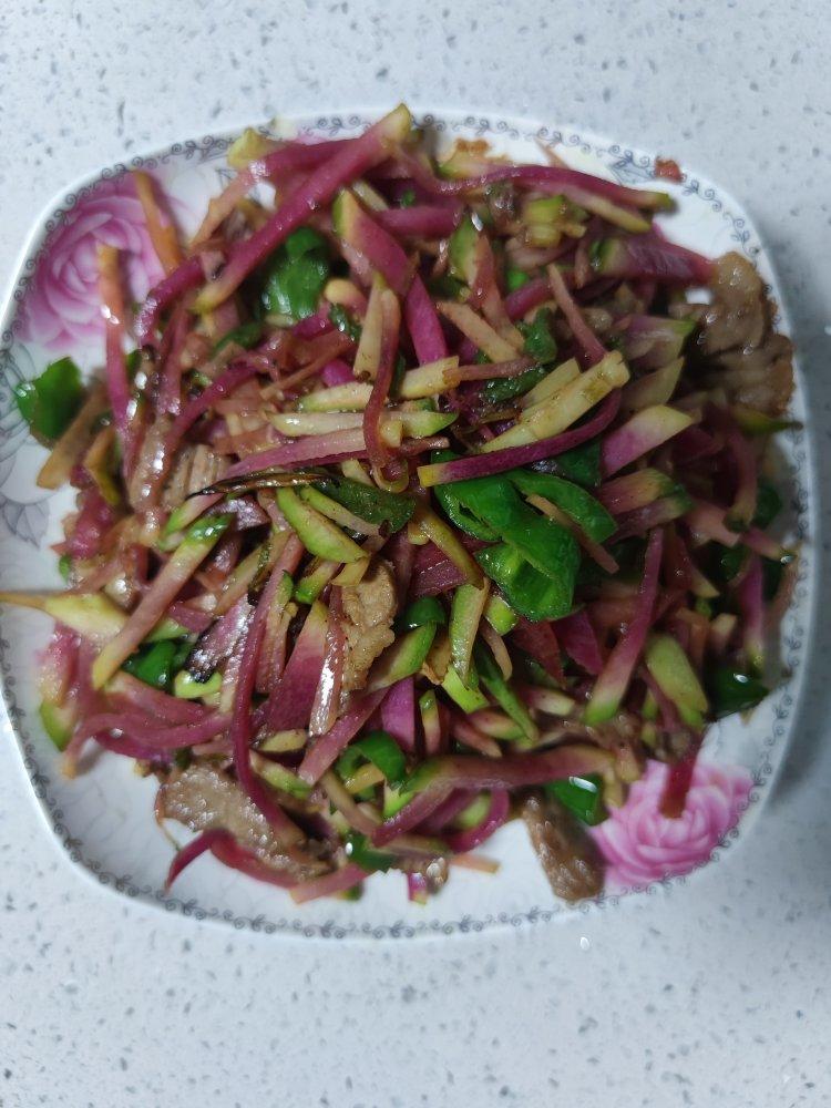 白萝卜丝炒牛肉