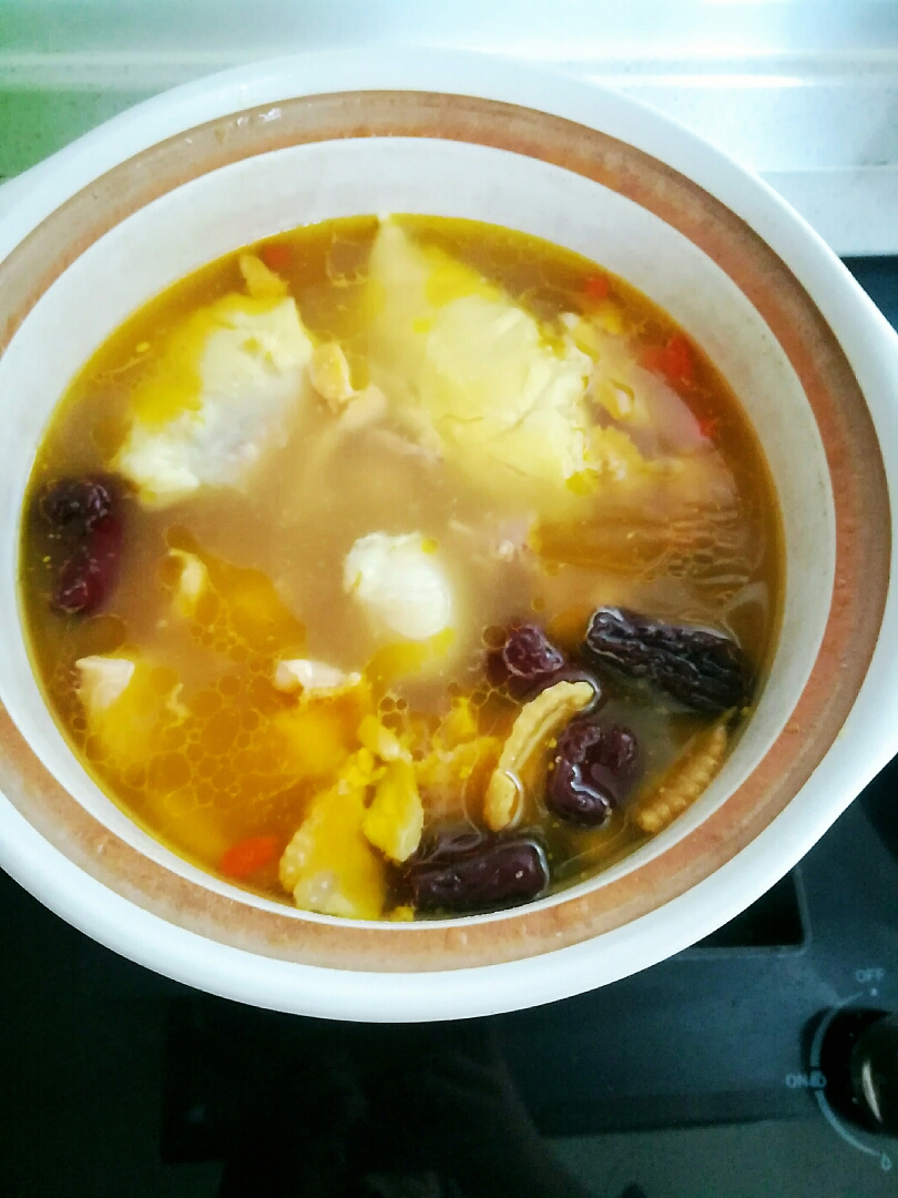 浓香果肉味的榴莲土鸡汤的做法