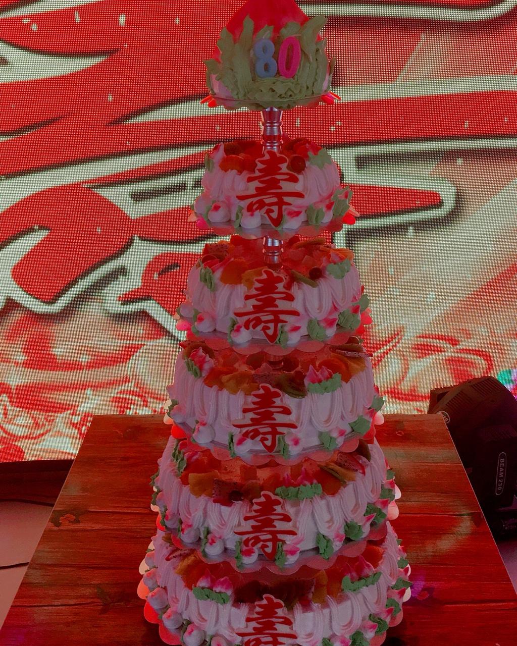 寿字祝寿蛋糕(含寿桃做法)